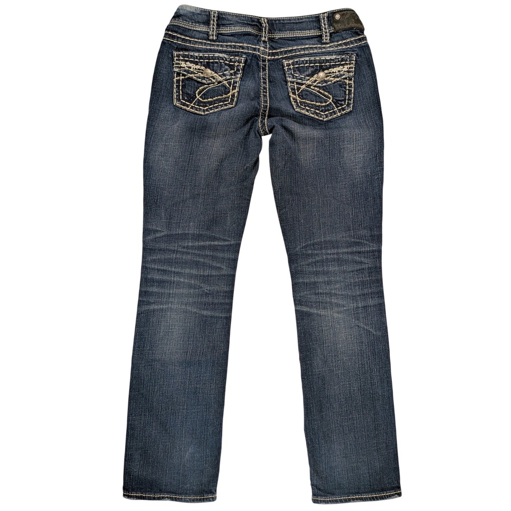 VTG Silver Jeans Suki Mid Straight Premium Denim 32 Bleach distress Preppy Y2k - Picture 3 of 11